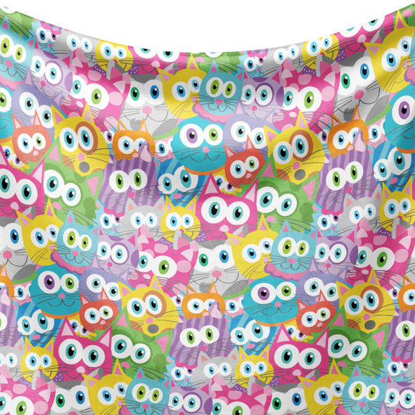 "Purrrballs!" Poly Sherpa Throw Blanket