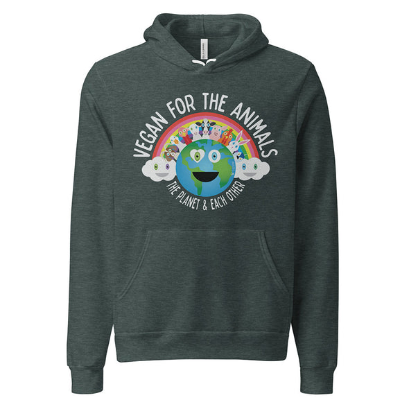 "Vegan for Everything" Unisex Lightweight Fleece Hoodie Sweatshirt