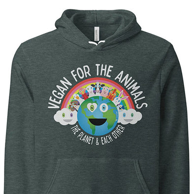 "Vegan for Everything" Unisex Lightweight Fleece Hoodie Sweatshirt