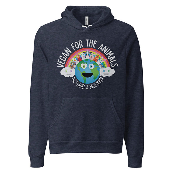 "Vegan for Everything" Unisex Lightweight Fleece Hoodie Sweatshirt