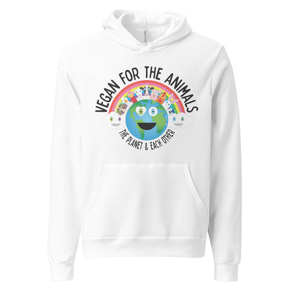 "Vegan for Everything" Unisex Lightweight Fleece Hoodie Sweatshirt