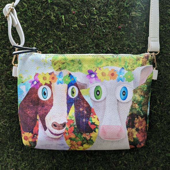 Flower Crown Goat & Cow - Vegan Leather Bag