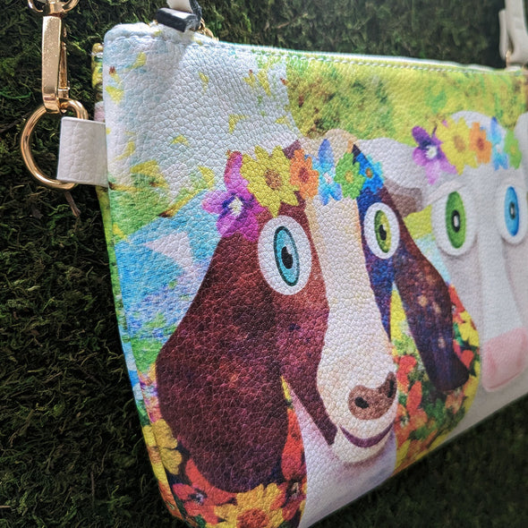 Flower Crown Goat & Cow - Vegan Leather Bag