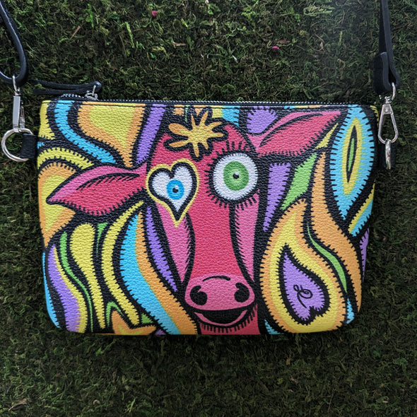 Whimsical Cow Dream - Vegan Leather Bag
