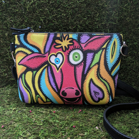Whimsical Cow Dream - Vegan Leather Bag