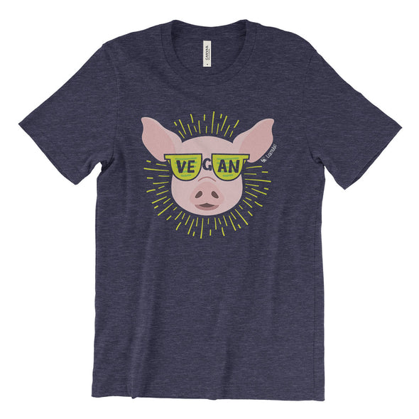 "Vegan Sunglasses" Cool Pig - Unisex T-Shirt