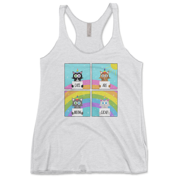 "Cats are Meowgical" Tri-blend Racerback Tank