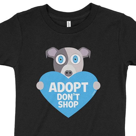 "Adopt, Don't Shop." (Dog with Heart) Kids T-Shirt
