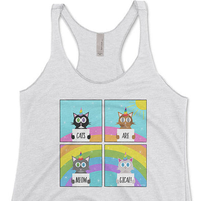 "Cats are Meowgical" Tri-blend Racerback Tank
