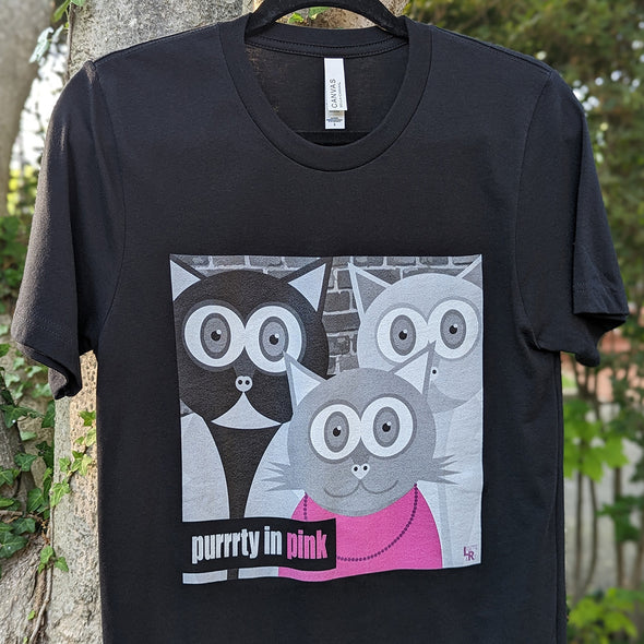 "Purrrty in Pink" 80's Parody Unisex Cat T-Shirt