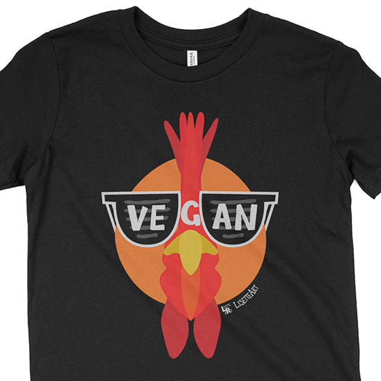 "Vegan Sunglasses" Cool Chicken Youth T-Shirt