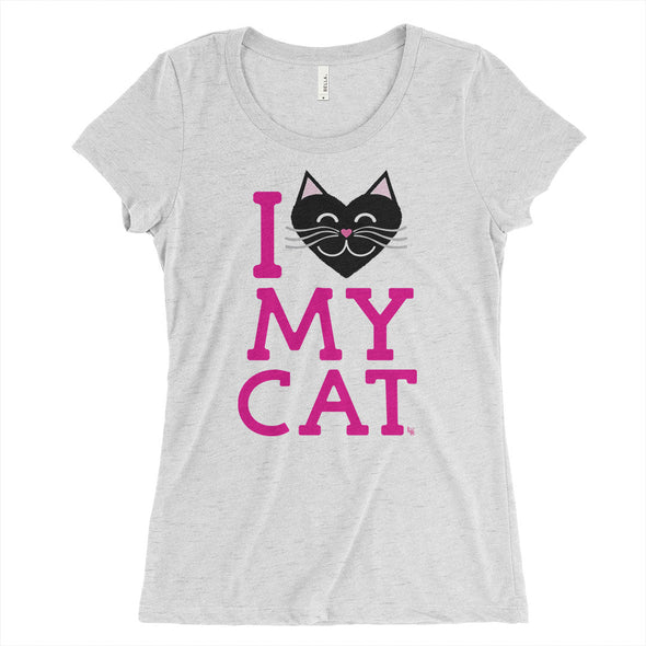 SALE "I Love My Cat" Junior Fitted T-Shirt