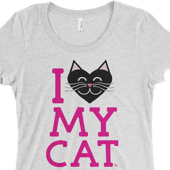 SALE "I Love My Cat" Junior Fitted T-Shirt