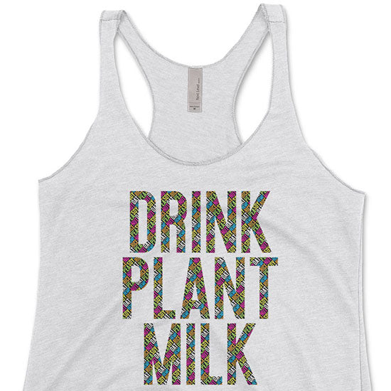 "Drink Plant Milks" Tri-blend Racerback Vegan Tank