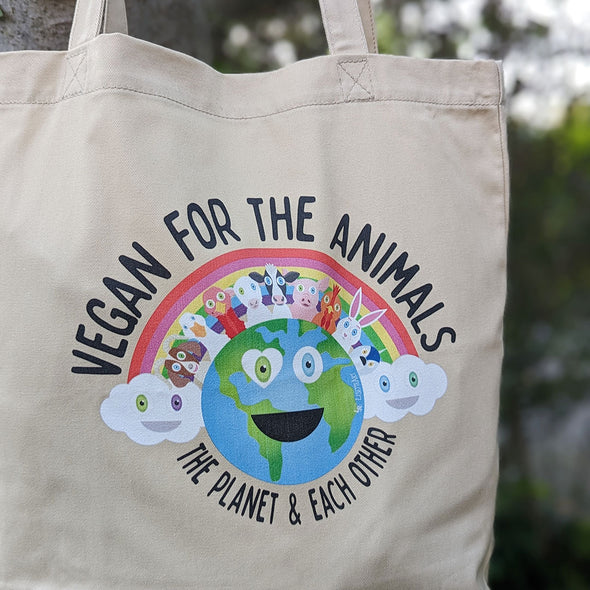 "Vegan for Everything" Organic Cotton Tote Bag