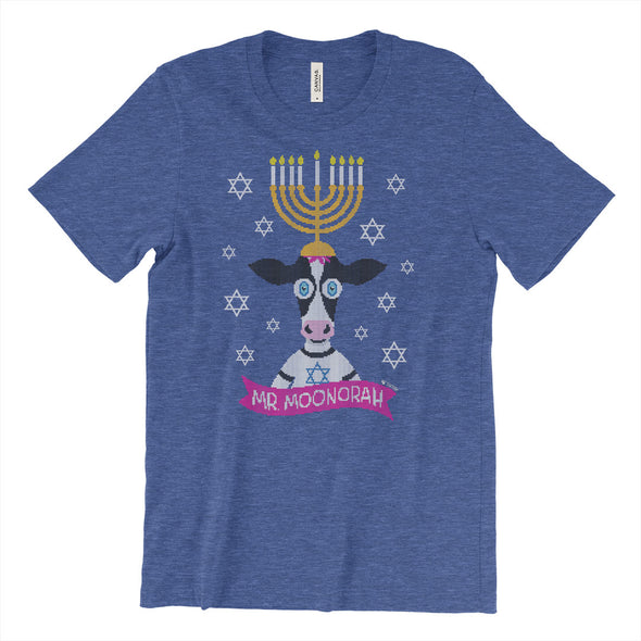 "Mr. Moonorah" Hanukkah Cow Unisex T-Shirt