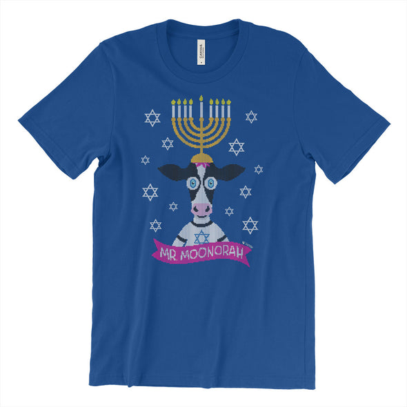 "Mr. Moonorah" Hanukkah Cow Unisex T-Shirt