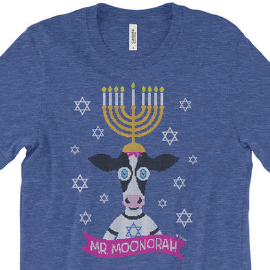 "Mr. Moonorah" Hanukkah Cow Unisex T-Shirt