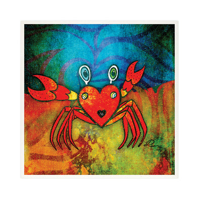 "Happy Crabee" Heart Crab Art Print