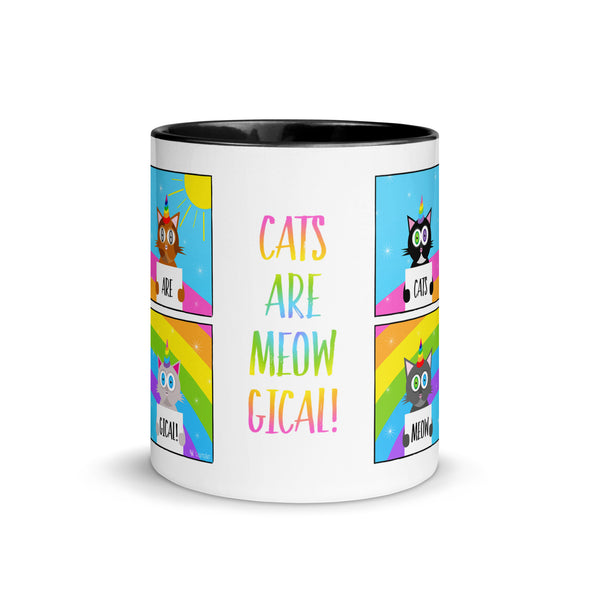 "Cats are Meowgical" Coffee Mug with Color Accents