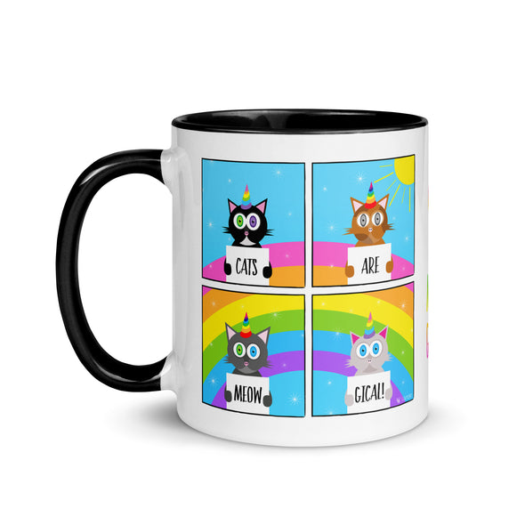 "Cats are Meowgical" Coffee Mug with Color Accents