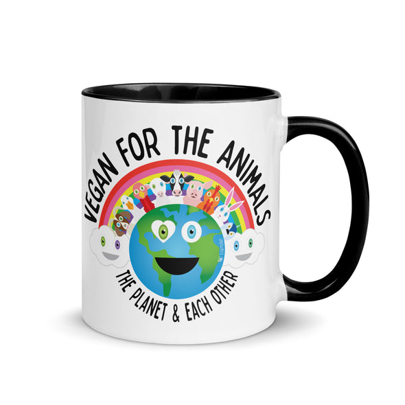 "Vegan for Everything" Coffee Mug with Color Accents