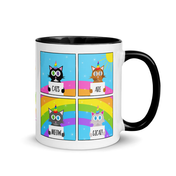 "Cats are Meowgical" Coffee Mug with Color Accents