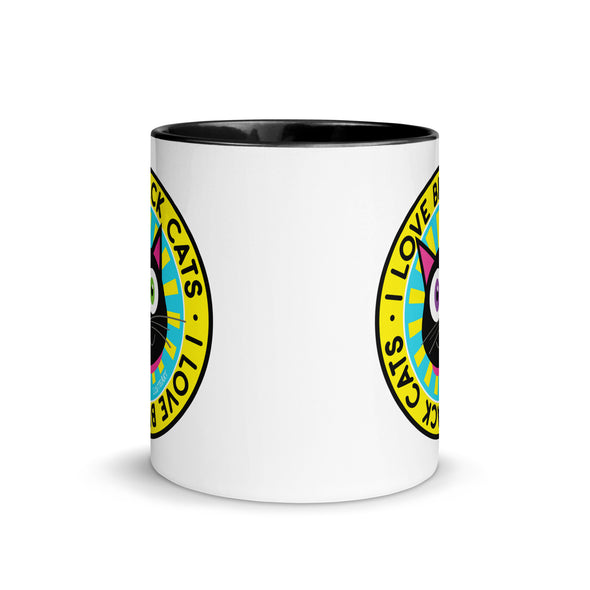 "I Love Black Cats" Coffee Mug with Color Accents