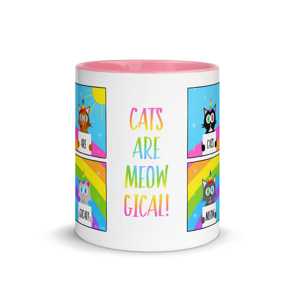 "Cats are Meowgical" Coffee Mug with Color Accents