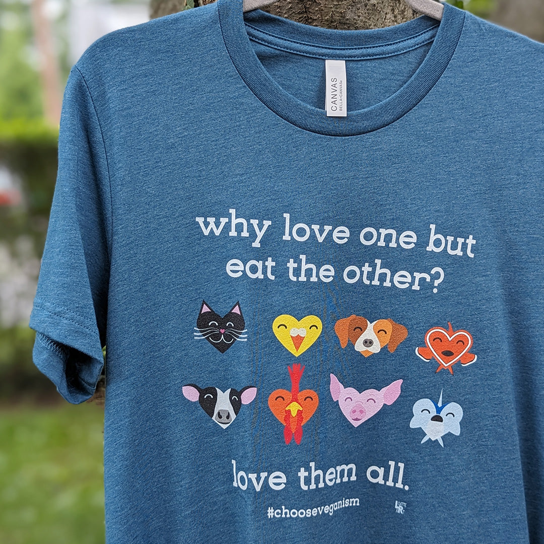 ignorere Suradam tag på sightseeing Why Love One but Eat the Other?" Unisex Vegan T-Shirt – LisetteArt Shop