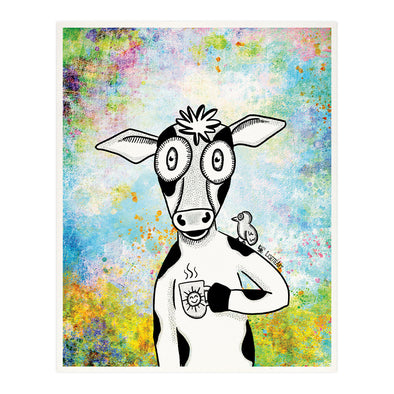 "Cow-fee" - Cow Art Print