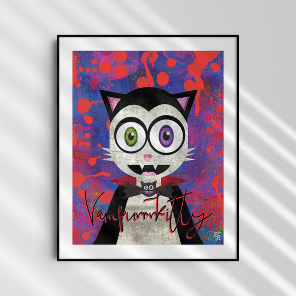 "Vampurrrkitty" Vampire Cat Art Print