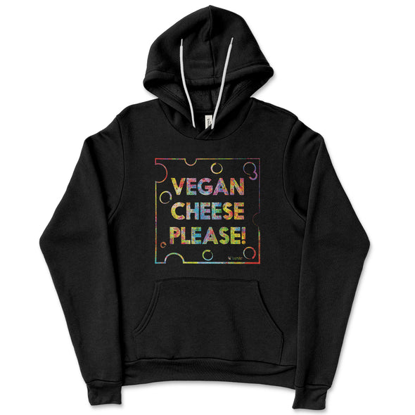 "Vegan Cheese Please!" Unisex Lightweight Fleece Hoodie Sweatshirt