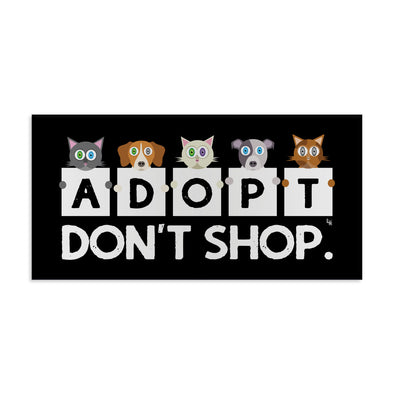 "Adopt, Don't Shop." Cat and Dog Vinyl Bumper Sticker