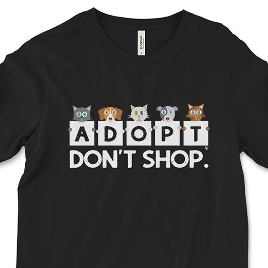 "Adopt, Don't Shop." Cat & Dog Unisex Long Sleeve Tee