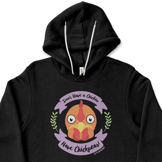 "Don't Have a Chicken, Have Chickpeas!" Unisex Lightweight Fleece Vegan Hoodie Sweatshirt