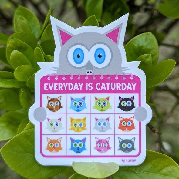 "Everyday is Caturday" Cat Vinyl Sticker