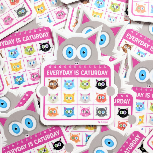 "Everyday is Caturday" Cat Vinyl Sticker