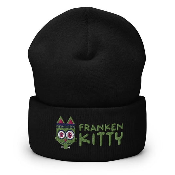"Frankenkitty" Cuffed Beanie Frankenstein Monster Cat Hat