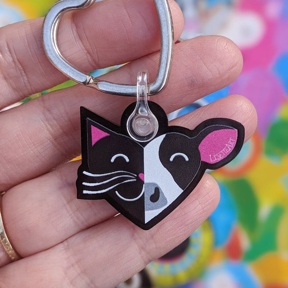"Why Love One but Eat the Other? - Cat & Cow" Printed Recycled Acrylic Keychain