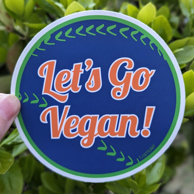"Let's Go Vegan!" Vinyl Bumper Sticker