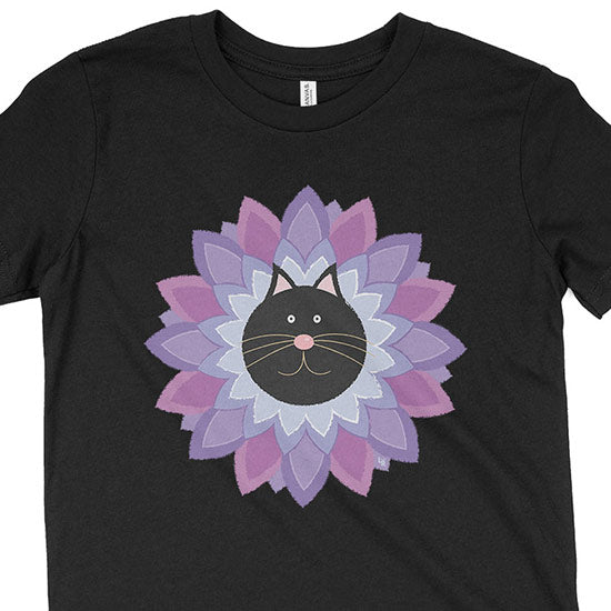 "Purrrfect Flower" Kids Youth Cat T-Shirt