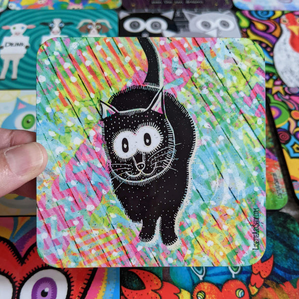 "Black Cat Cutie" Coaster