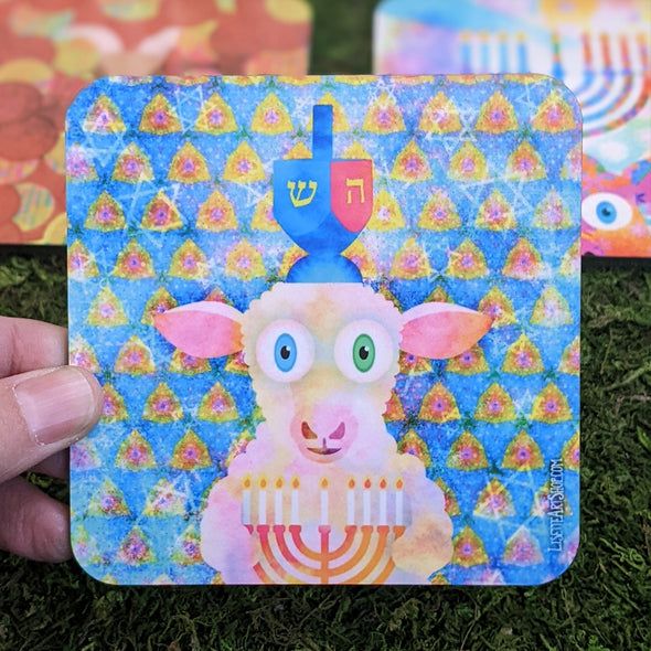 "Hanukkah Animals" Coaster Set