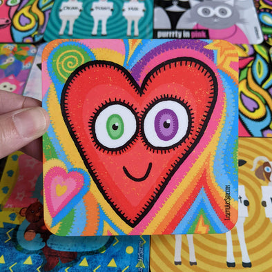"Pop Heart" Art Coaster