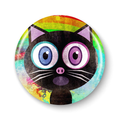 "Somemeow Over the Rainbow" Singing Black Cat 1.25” Round Pinback Button