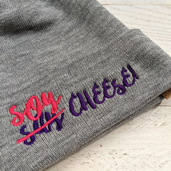 "Soy Cheese" Vegan Cuffed Beanie Hat