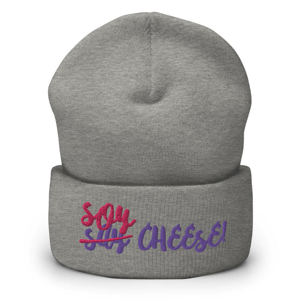 "Soy Cheese" Vegan Cuffed Beanie Hat