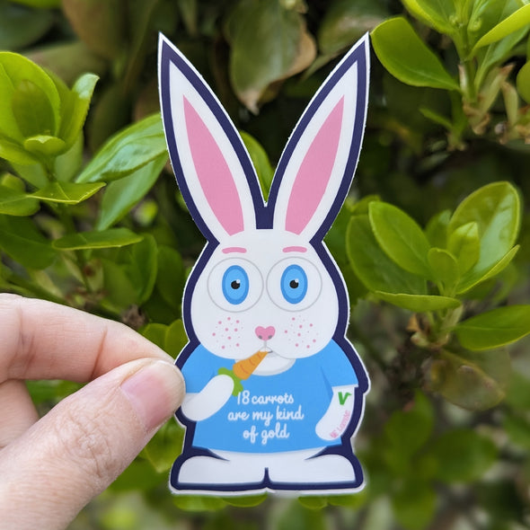 "Vegan for Everybunny!" Rabbit Vinyl Sticker