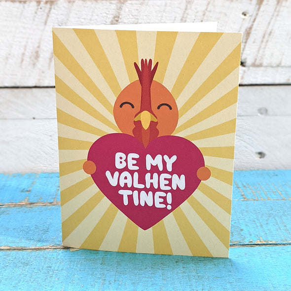 "Be My ValHENtine!" Chicken Valentine's Day Card, Recycled Anniversary Card